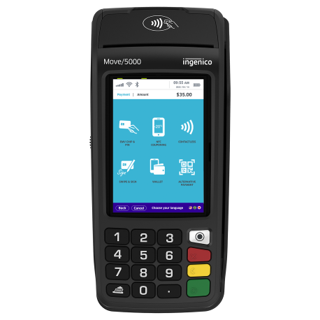 Terminal de paiement mobile INGENICO Move 5000 4G BT WIFI Repli IP